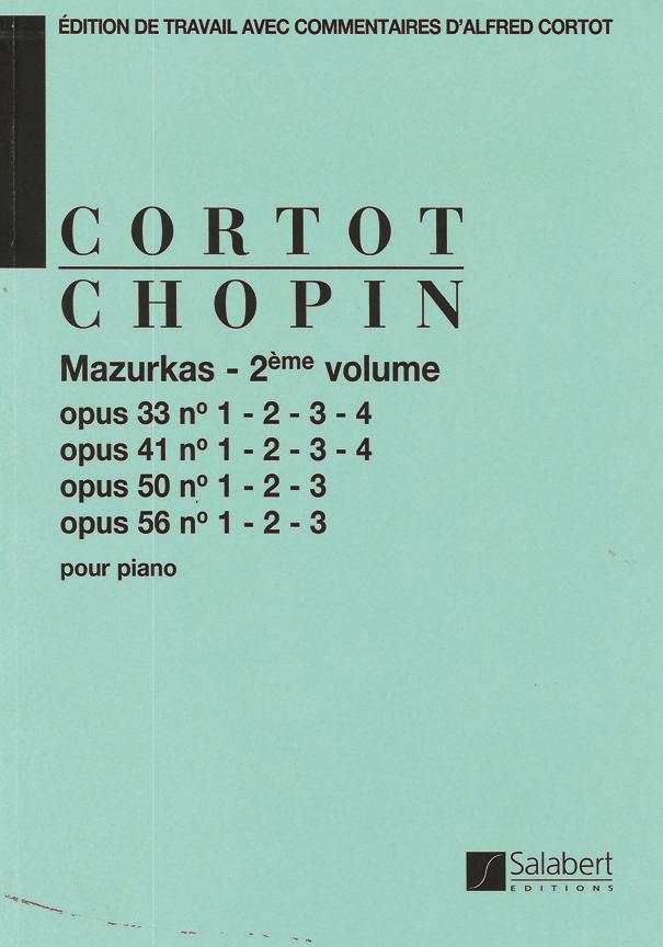 Mazurkas Op 33, 41, 50, 56 - 2eme volume - Edition De Travail Avec Commentaires D'Alfred Cortot - Partition - pro klavír